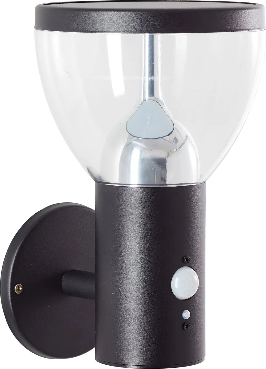 Brilliant LED Buitenwandlamp Solar 430lm - Zwart