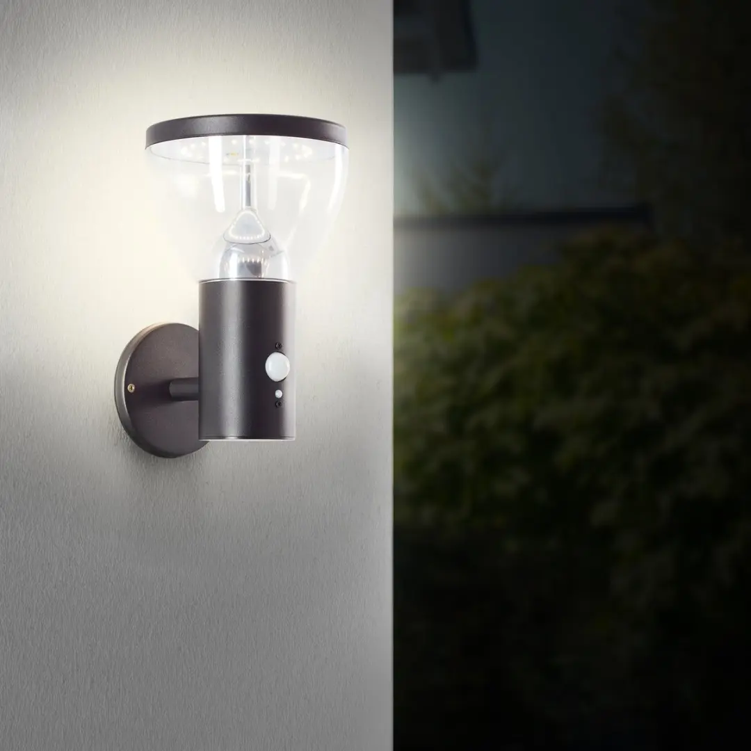 Brilliant LED Buitenwandlamp Solar 430lm - Zwart
