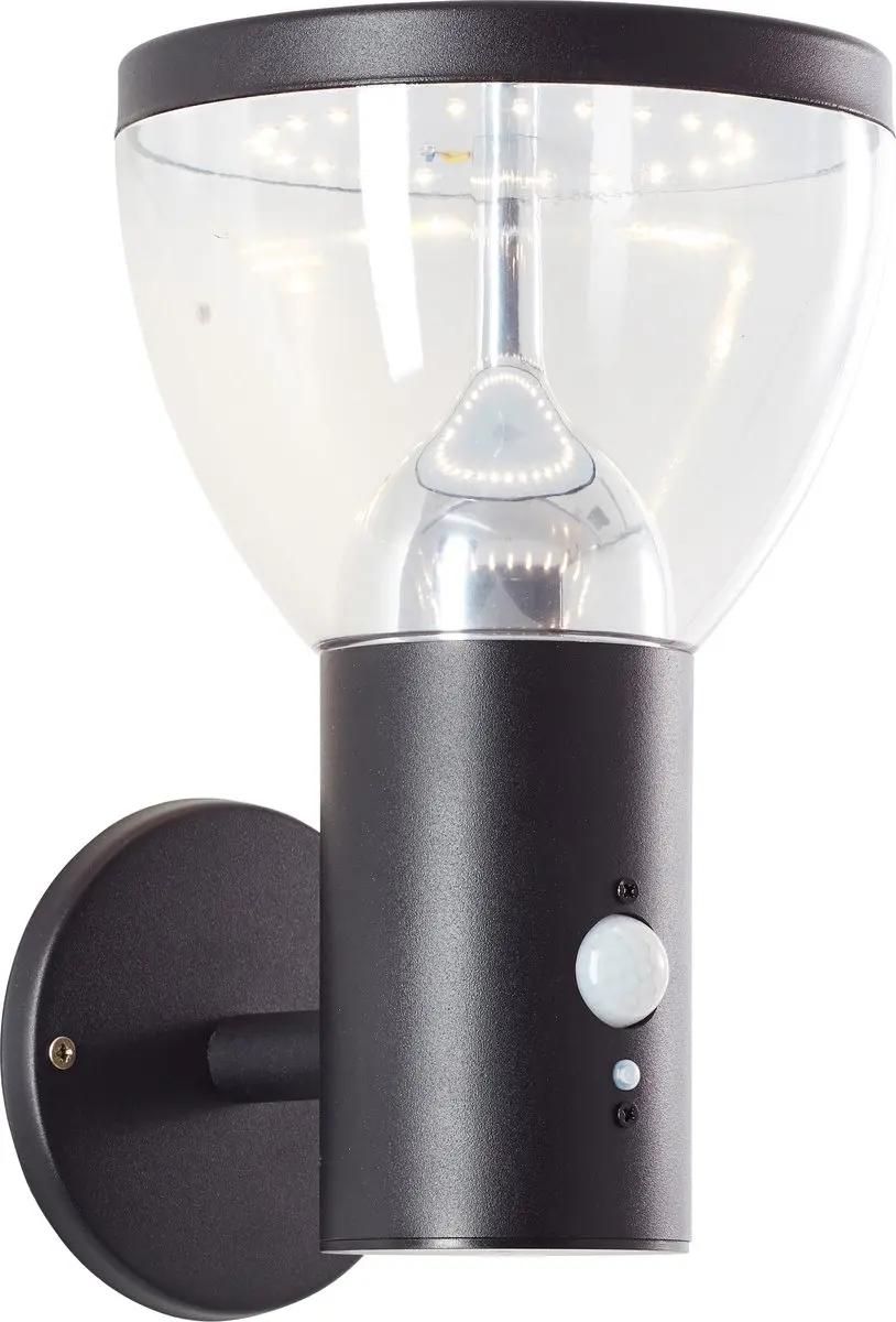 Brilliant LED Buitenwandlamp Solar 430lm - Zwart