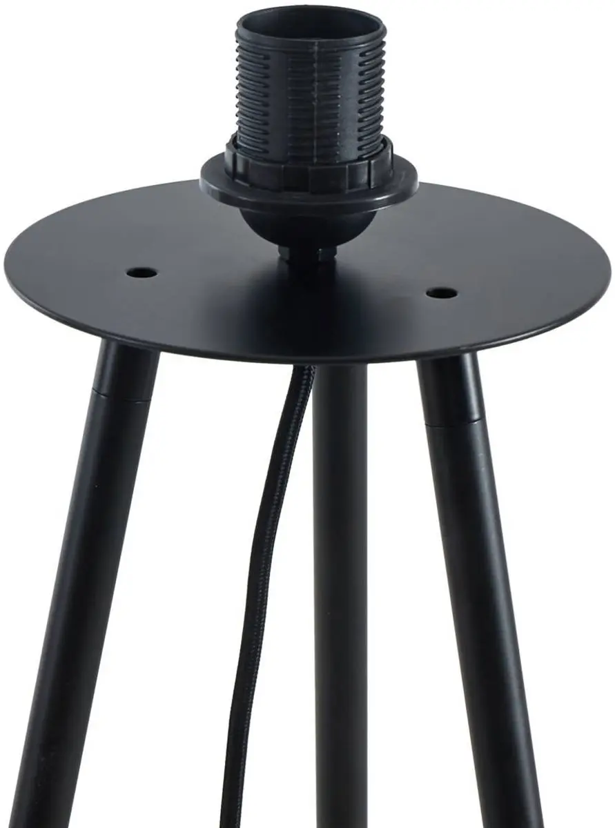 Lindby Vloerlamp Bamboe 136cm - E27 - Zwart/Darkhout