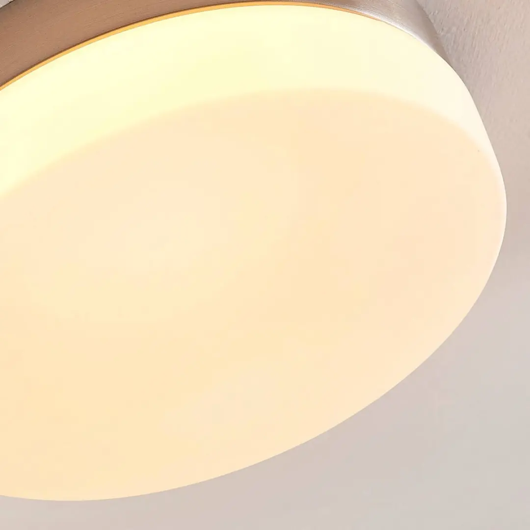 Lindby Plafondlamp Badkamer 1 Licht E27 - 18cm - Wit/Nikkel