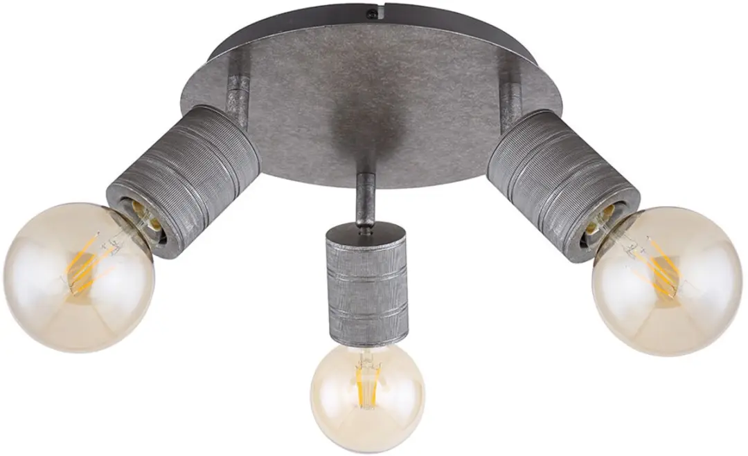 Globo Plafondlamp 3-vlammen - 16cm - Zilver