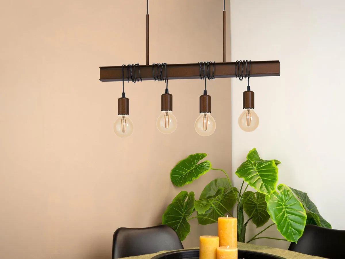 Eglo Townshend 4 Hanglamp - 70cm - Bruin
