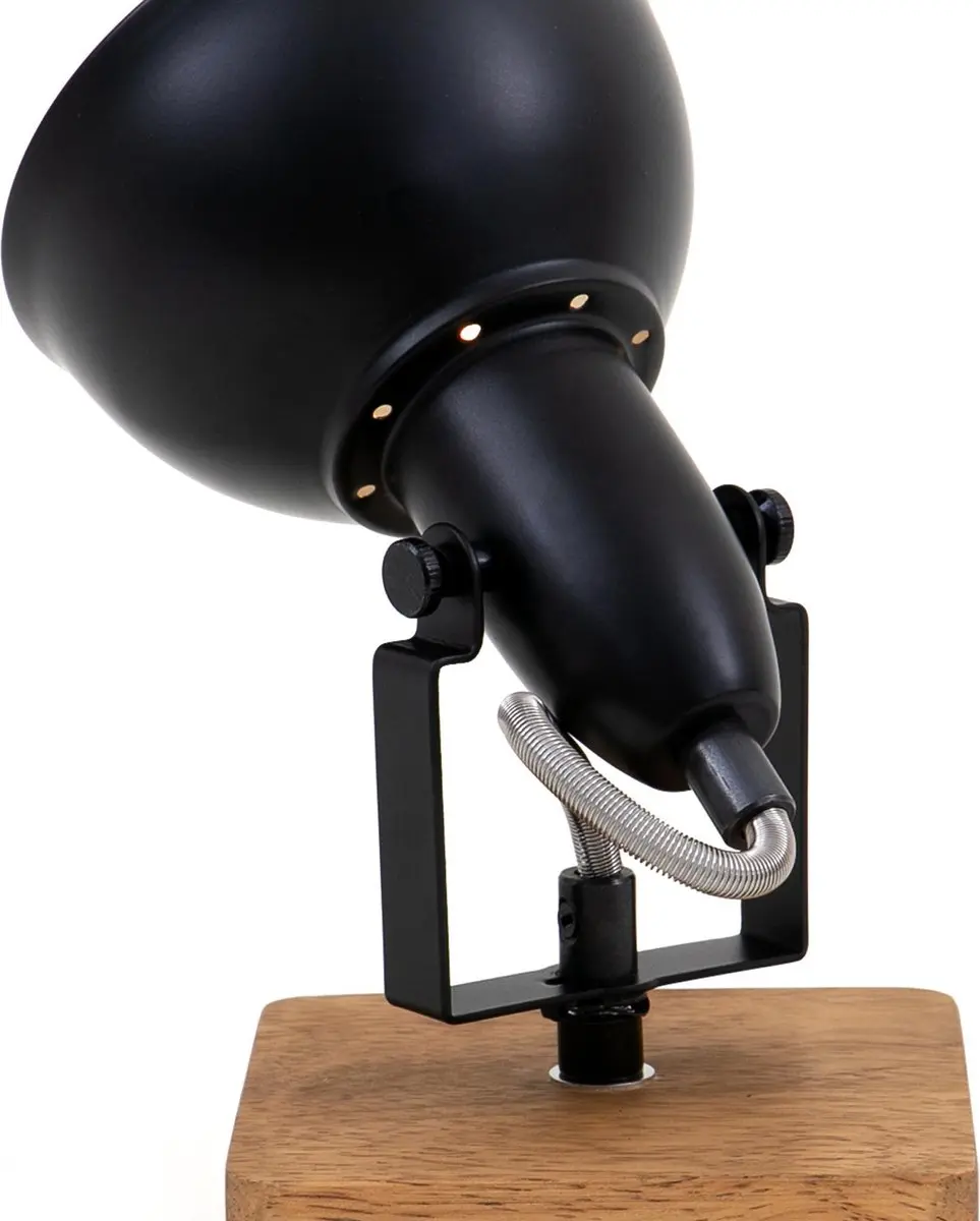 Briloner Wood & Style Wandlamp E14 - Hout & Metaal - Zwart/Goud