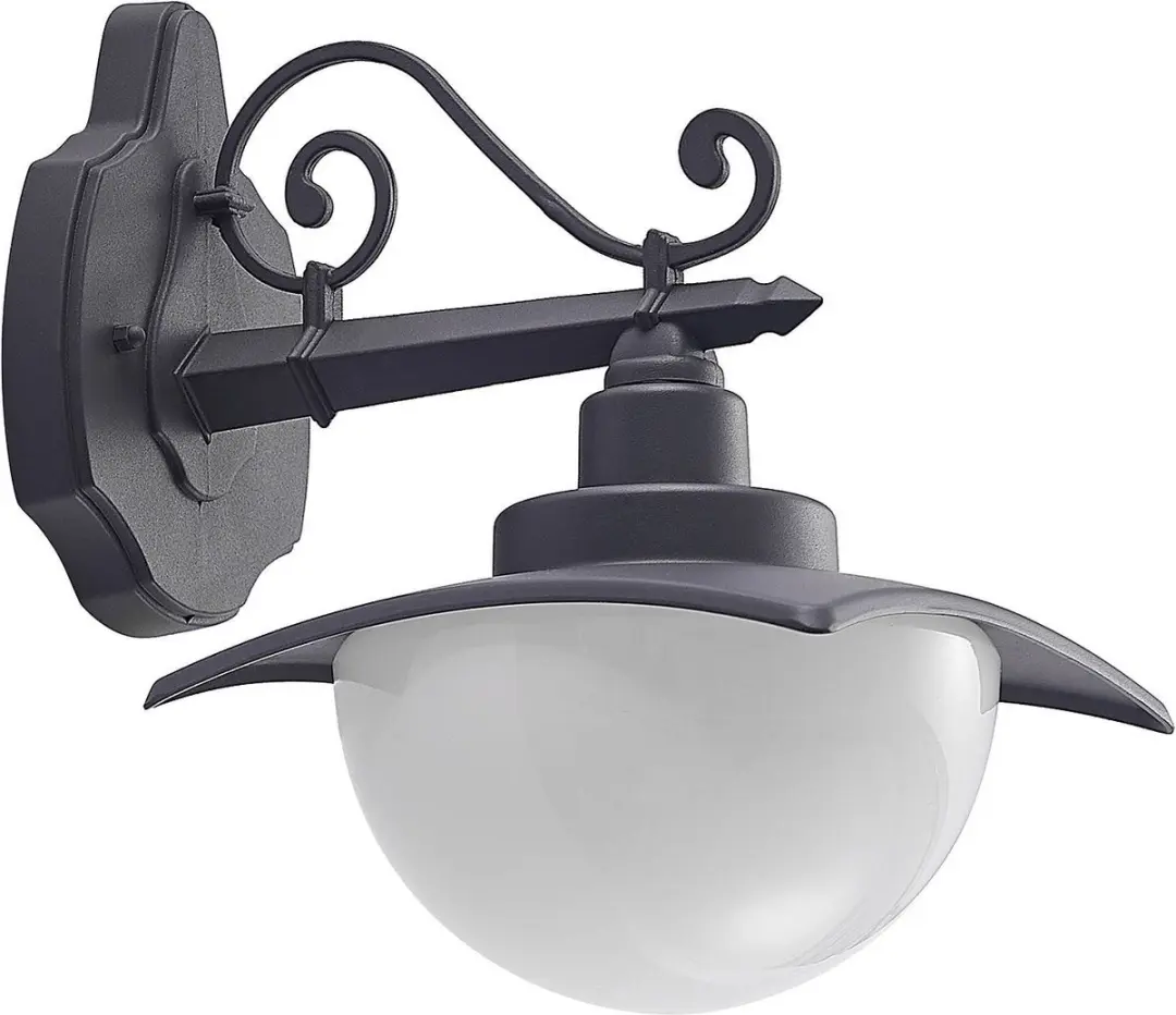 Lindby Wandlamp Buiten 1 Licht E27 - Antraciet/Wit