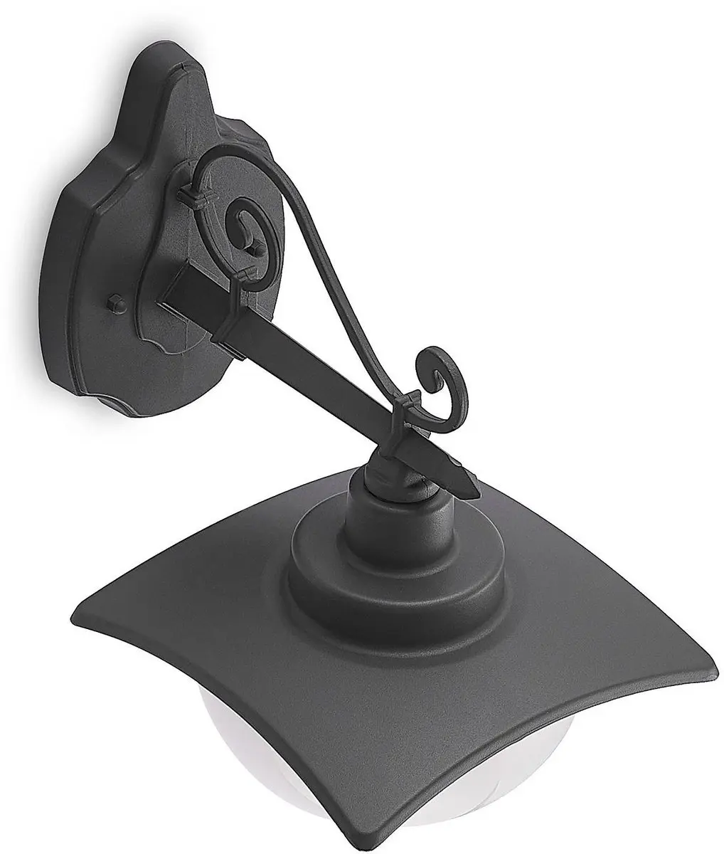 Lindby Wandlamp Buiten 1 Licht E27 - Antraciet/Wit