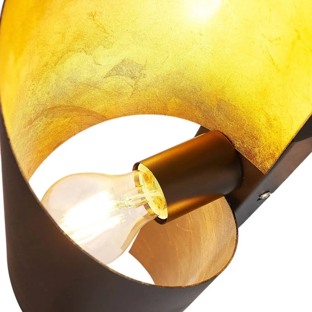 Lindby Wandlamp Metaal 1 Licht E27 - 57cm - Zwart/Goud