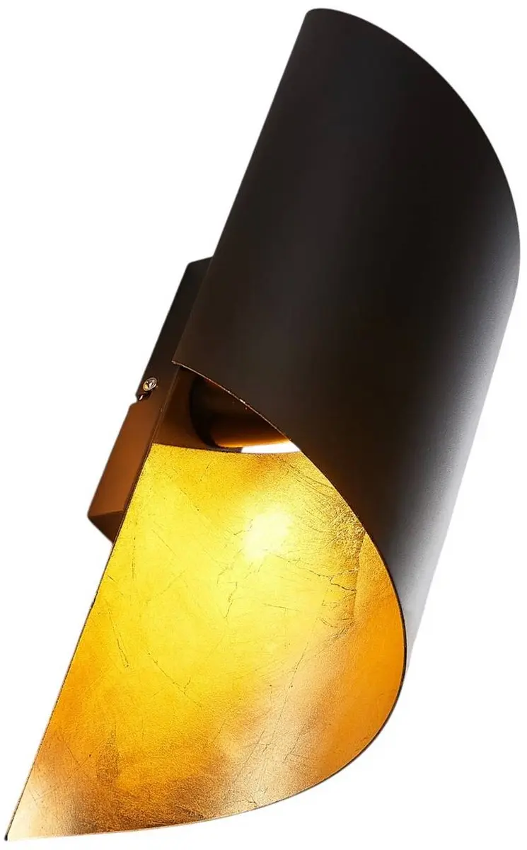 Lindby Wandlamp Metaal 1 Licht E27 - 57cm - Zwart/Goud