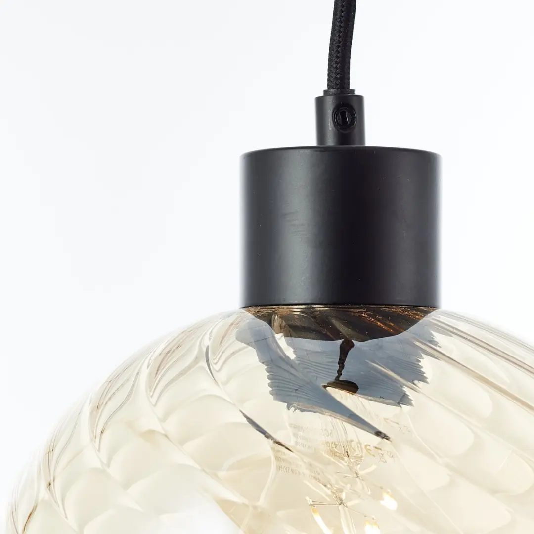 Brilliant Casto Hanglamp 6-licht - E27 - Amber/Zwart