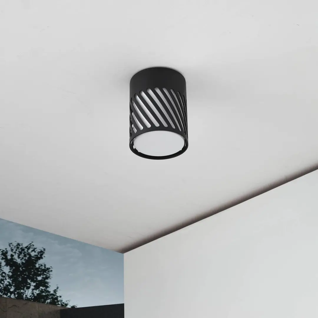 Lindby Plafondlamp 1 Licht - Zwart/Opaal