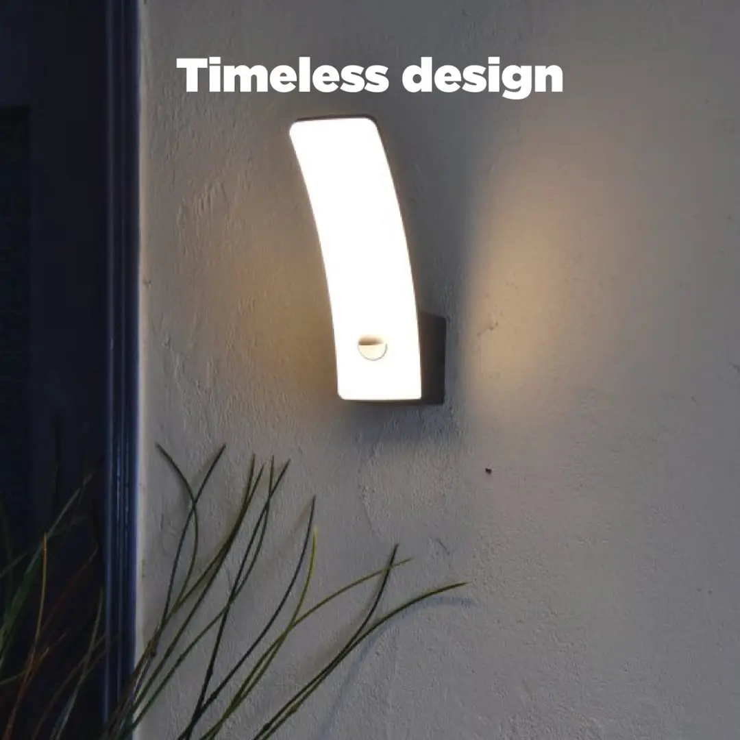 Lutec Kilo LED Wandlamp Buiten - 660 Lm 3000K - PIR Sensor - Donkergrijs