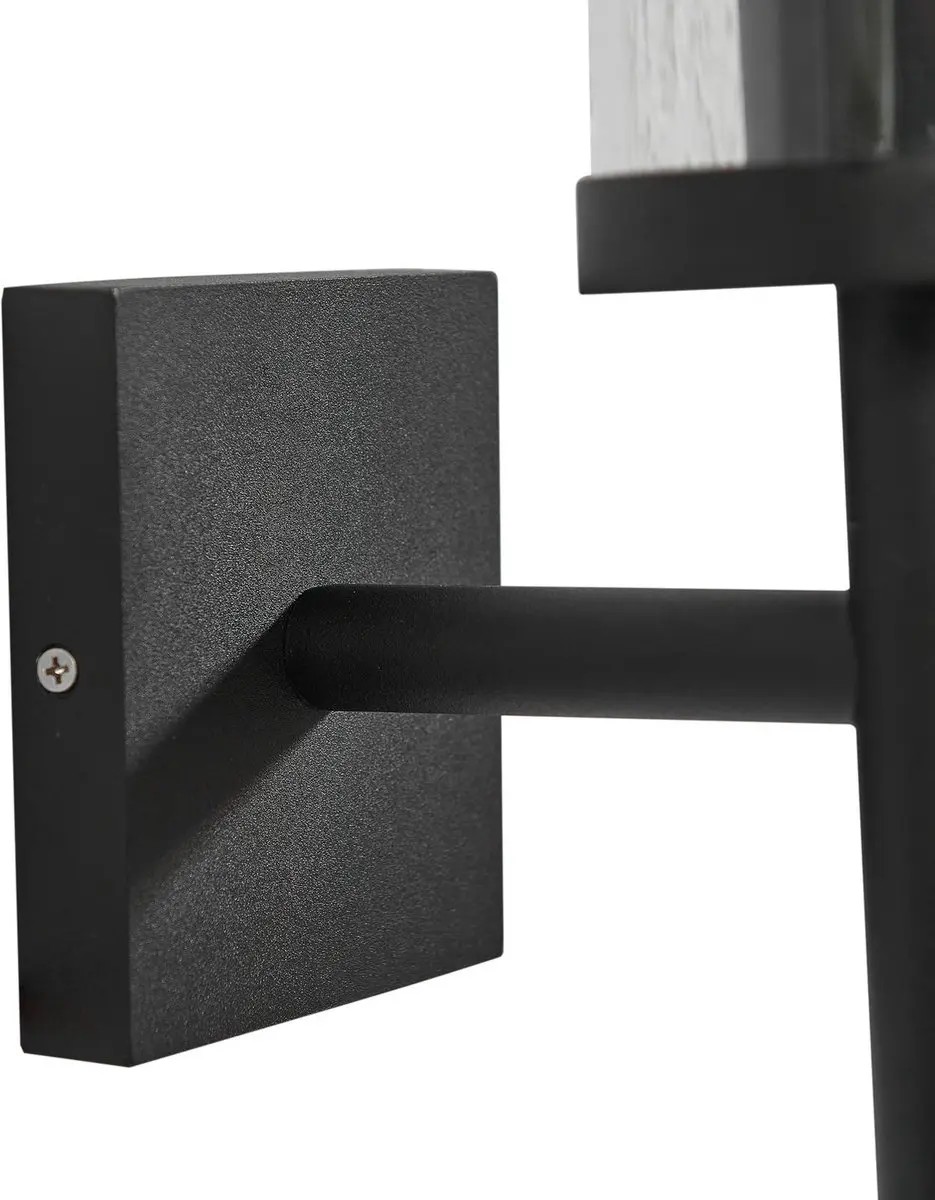 Lucande Wandlamp Buiten 1 Lichtpunt E27 - 39cm - Zwart/Transparant