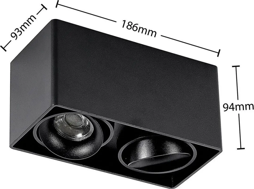ARCCHIO Plafondlamp 2-lichts GU10 Zwart
