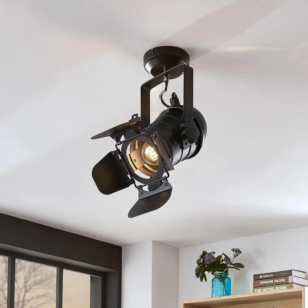 Lindby Plafondlamp Metaal 1 Licht E27 - Zwart