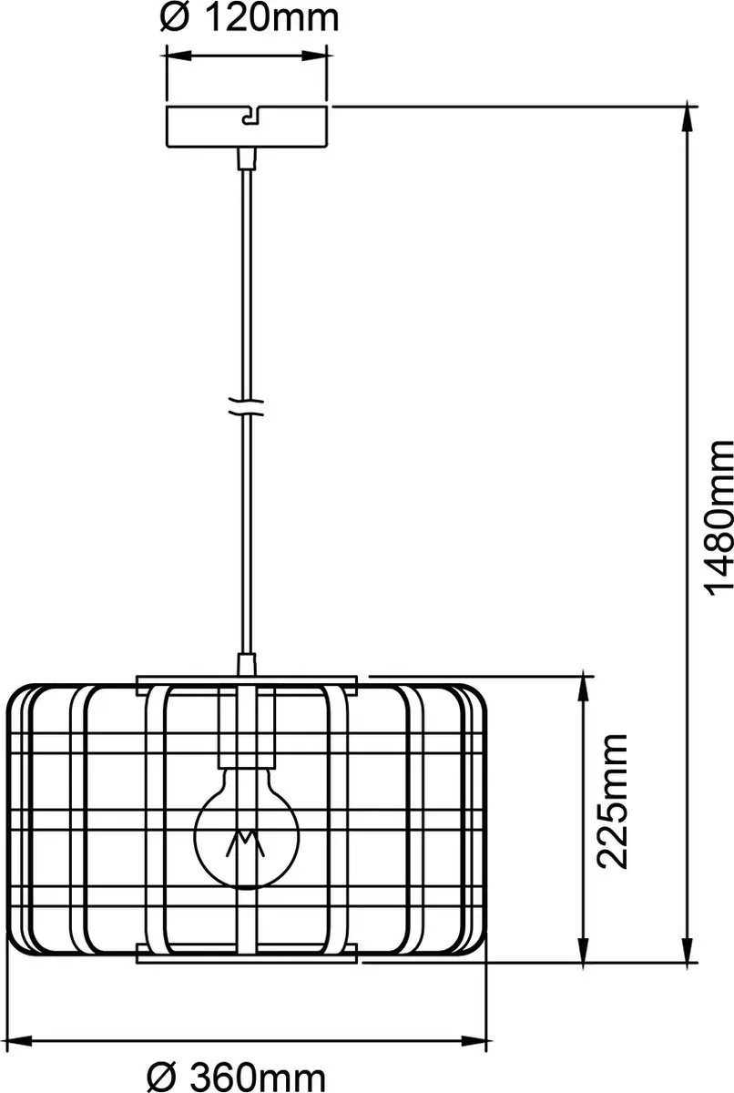 Brilliant Woodline Hanglamp E27 - Natuur/Zwart