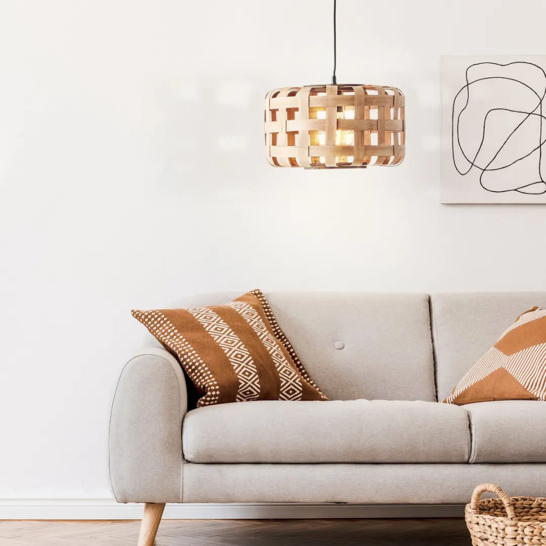 Brilliant Woodline Hanglamp E27 - Natuur/Zwart - afbeelding 6 van 6