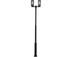 Lucande Lantaarnpaal 2-lichts Aluminium Acrylglas 240cm - Zwart