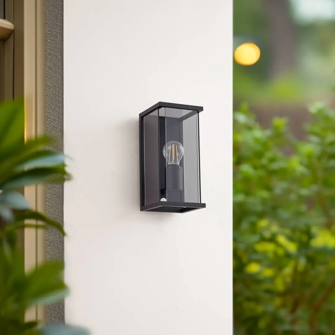 Lucande Wandlamp Buiten 1 Licht E27 - Zwart/Rookgrijs