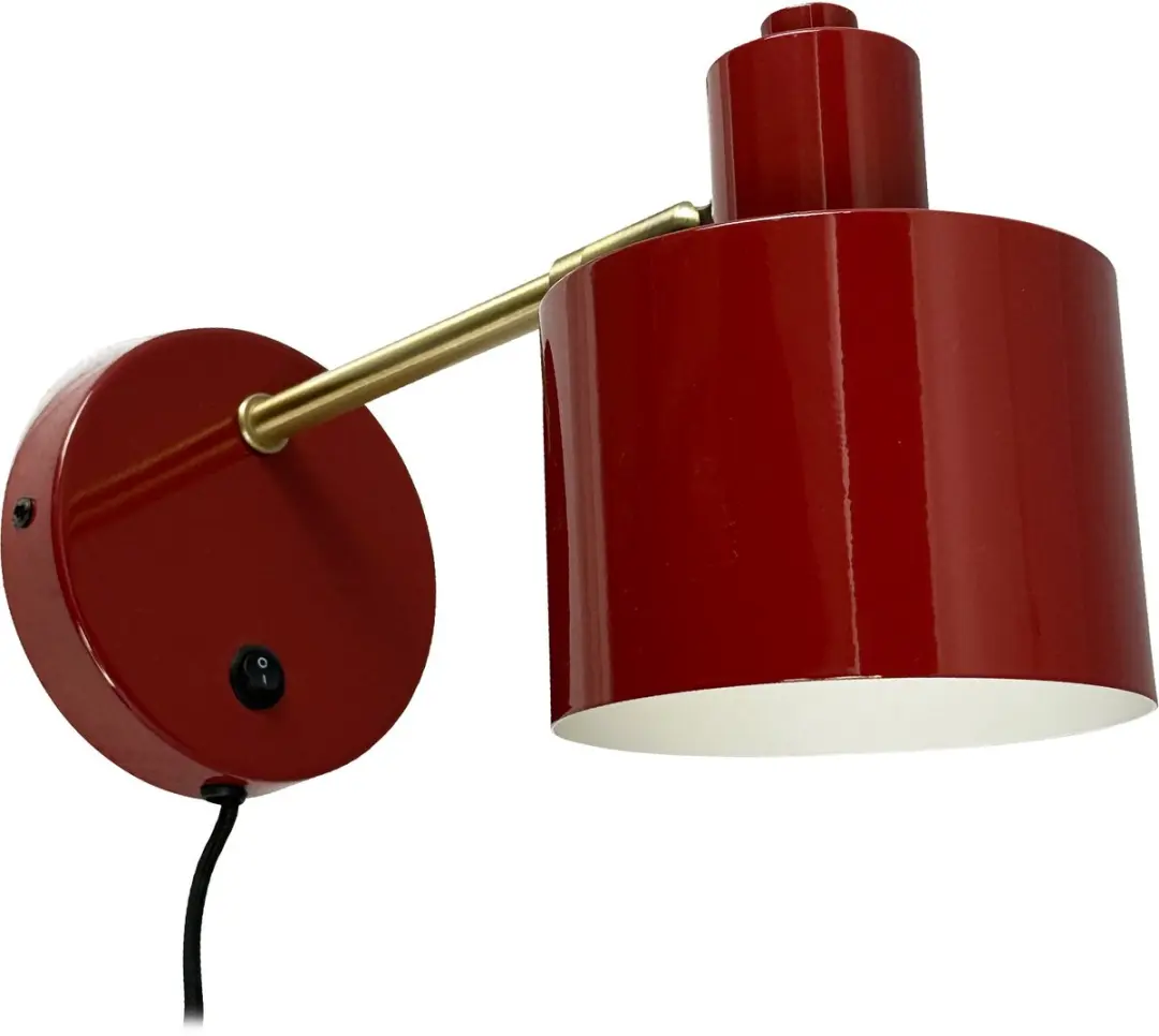 Dyberg Larsen Wandlamp Ocean H11,5cm - 6W - 30cm Ø - Donkerrood/Messing