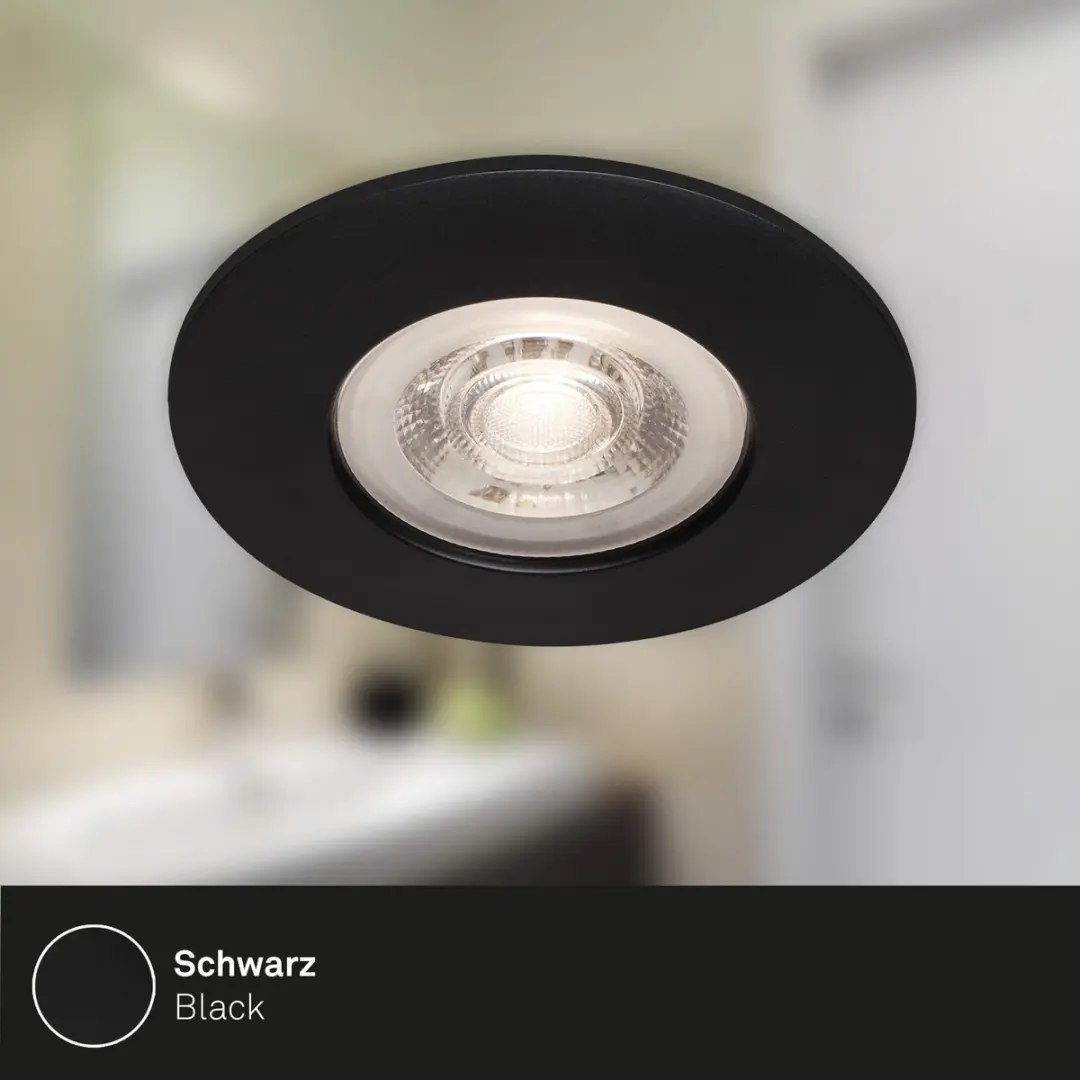 Briloner LED Inbouwspots 4,9W Ø9cm - 3 Stuks - Zwart - IP44