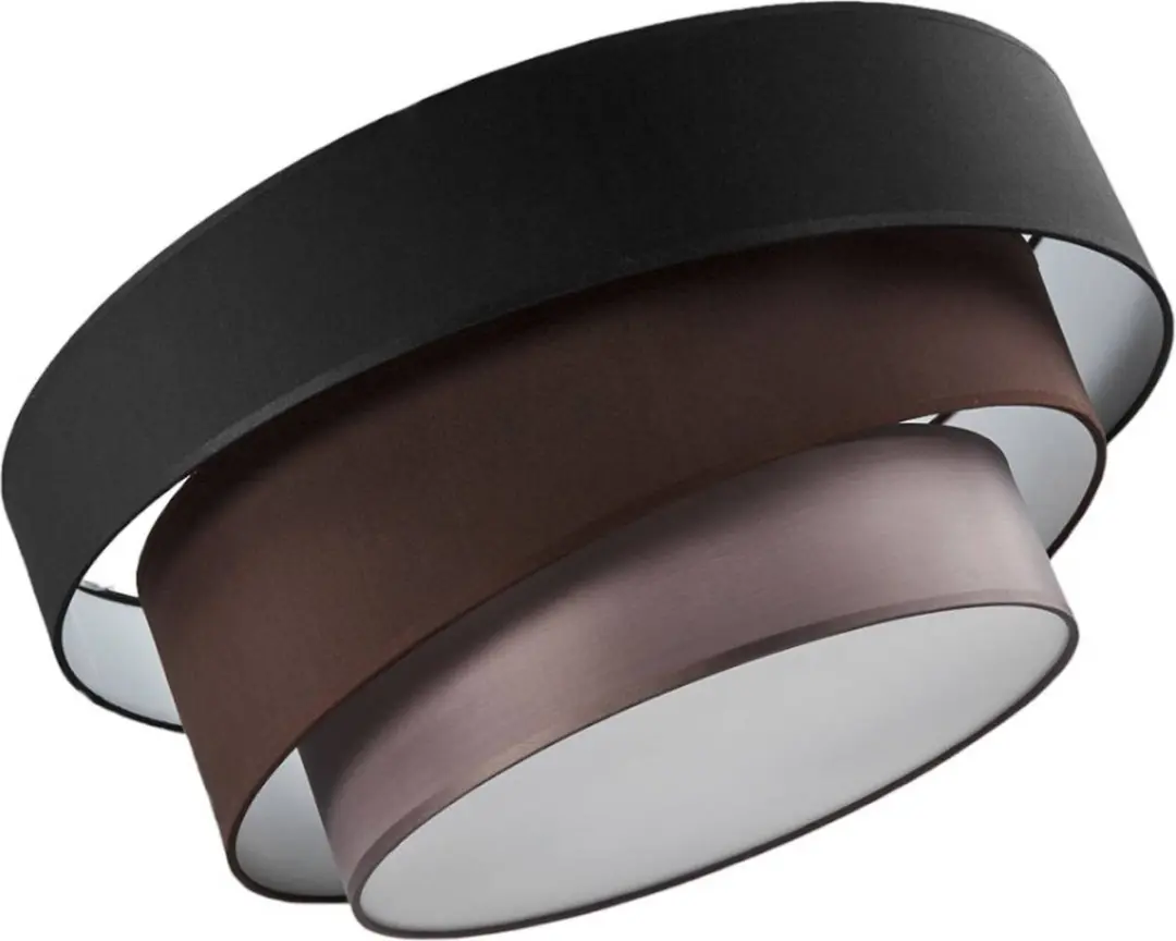 Lindby Melia+ Plafondlamp 3-Licht - Ø56cm - Zwart/Bruin/Grijs/Chroom