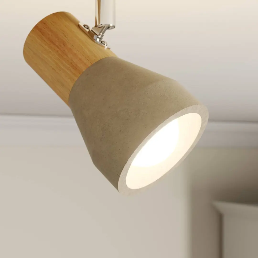 Lindby Buitenspot 2-lichts E14 - Hout/Beton/Nikkel