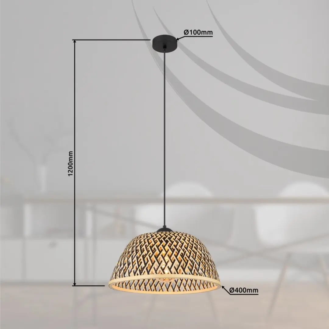 Globo Colly Hanglamp - Ø40cm - Zwart