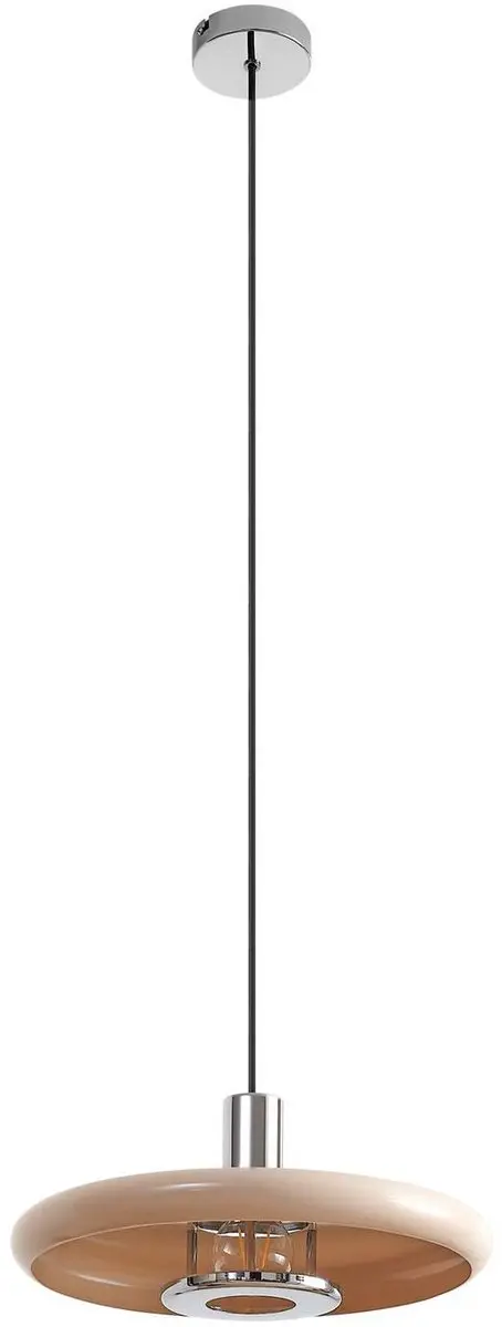 Lindby Hanglamp 1 Licht E27 Beige - Metaal