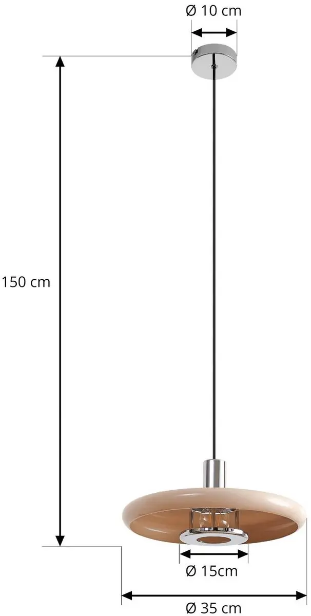 Lindby Hanglamp 1 Licht E27 Beige - Metaal