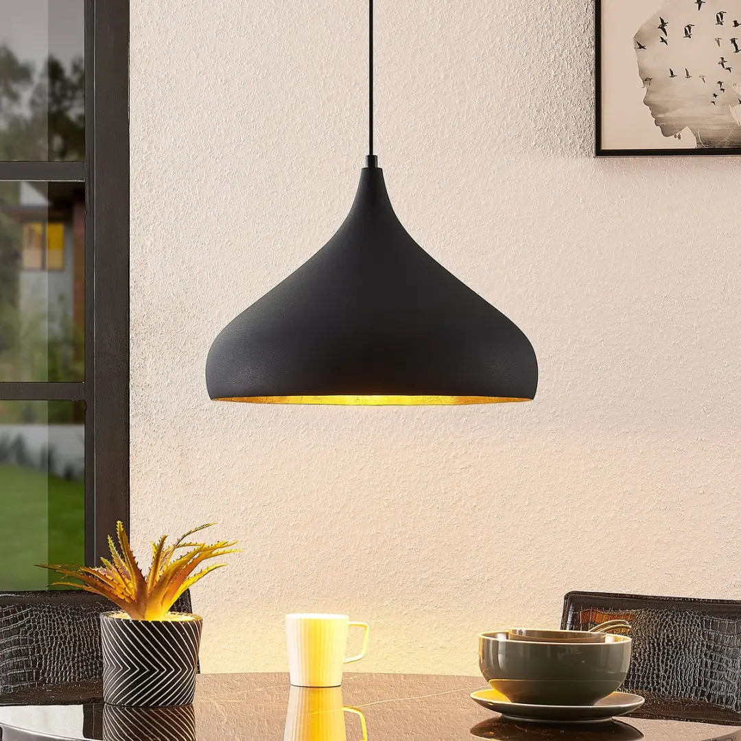 ARCCHIO Hanglamp 1 Licht E27 - 60W - Zwart/Goud - afbeelding 6 van 6