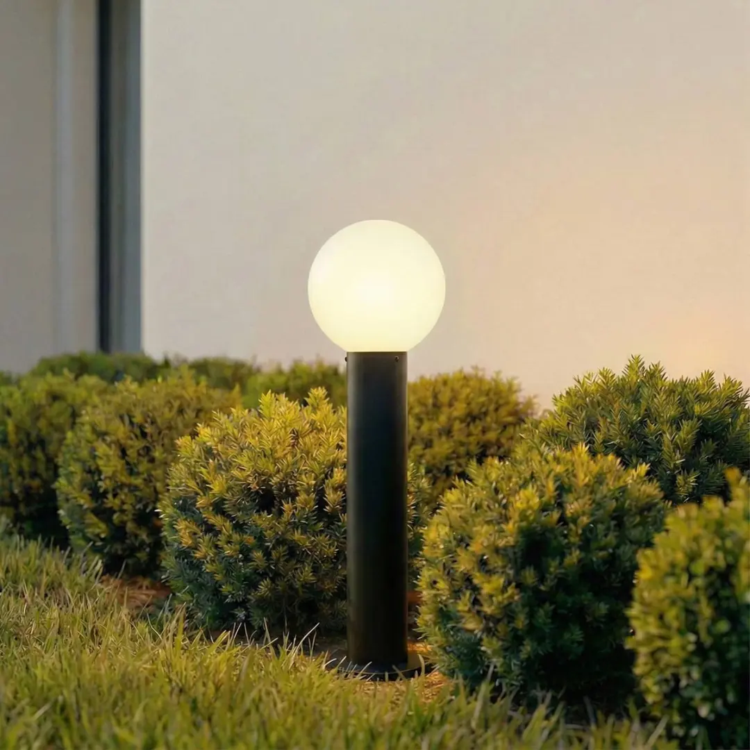 Lindby Sokkellamp Glas Aluminium E27 15W - Wit/Zwart