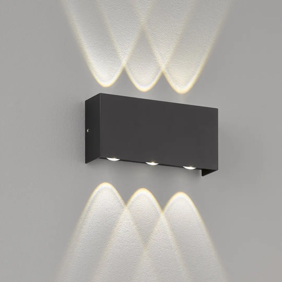 Fischer & Honsel Nairobi Wandlamp 6x1.5W IP54 - Zwart