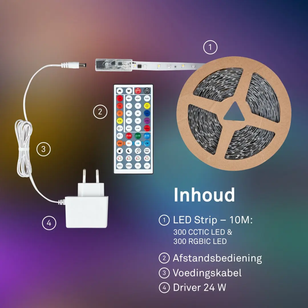 Briloner LED Strip 10m RGBIC - met afstandsbediening