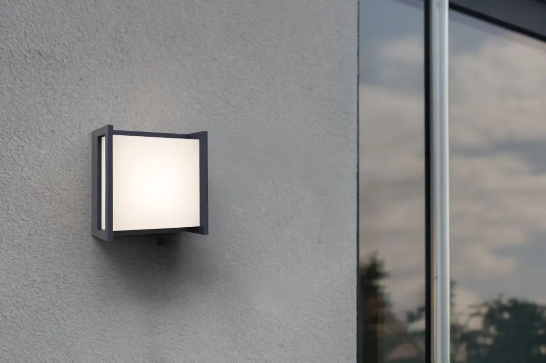 Lutec Qubo LED Wandlamp Buiten - 650 Lumen - Donkergrijs