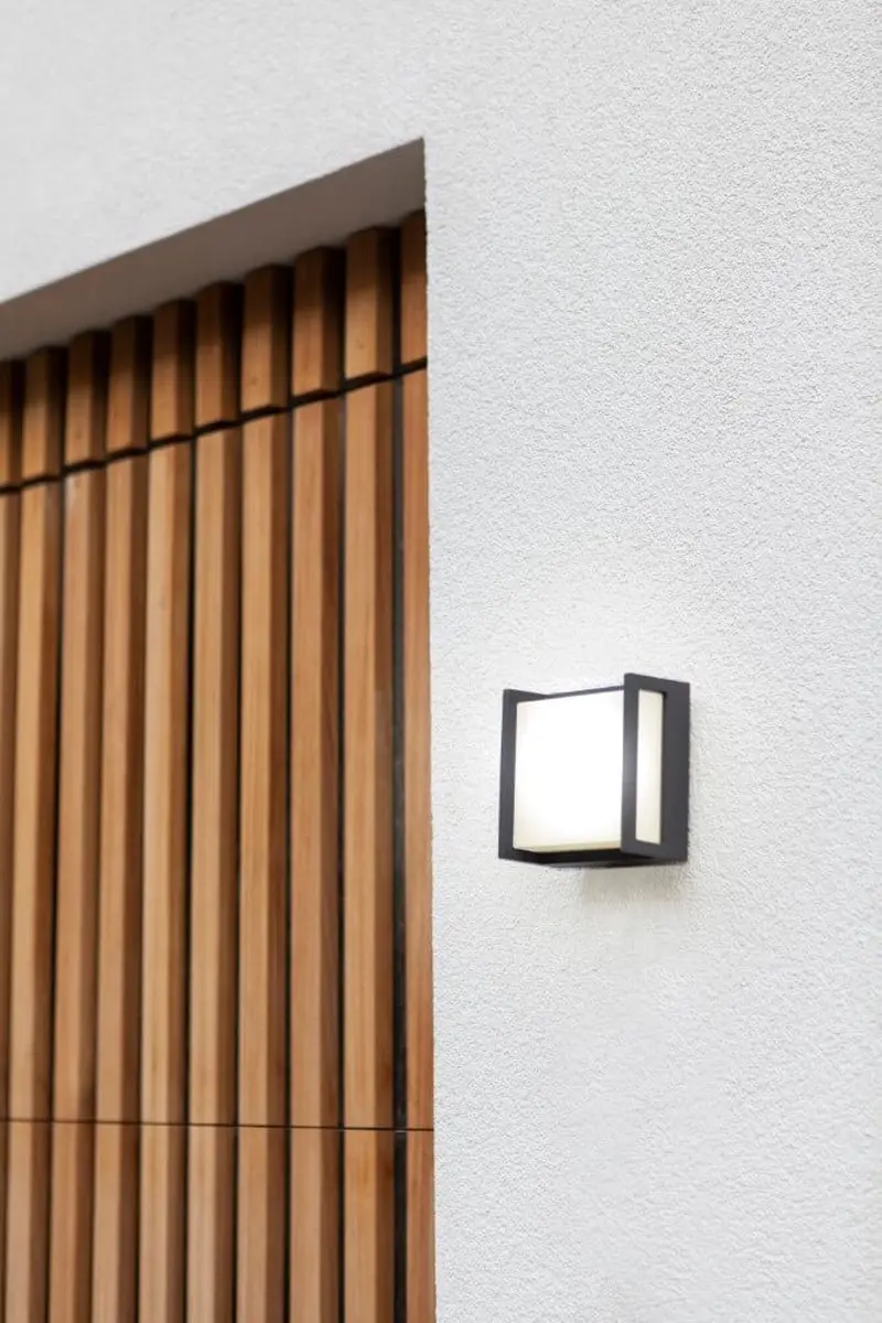 Lutec Qubo LED Wandlamp Buiten - 650 Lumen - Donkergrijs