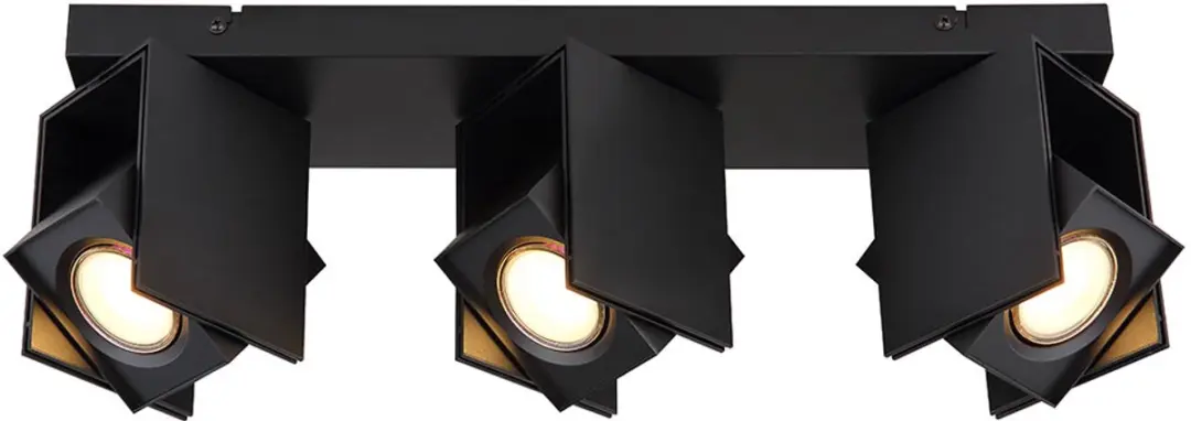 Globo Plafondspot 3x GU10 - Zwart Aluminium 43x4x15,7cm