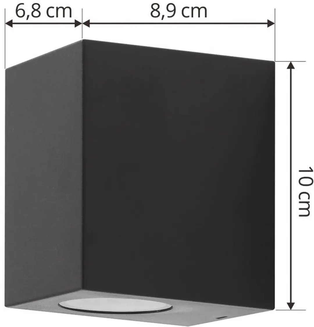 PRIOS Wandlamp Buiten 1 Licht GU10 - Zwart