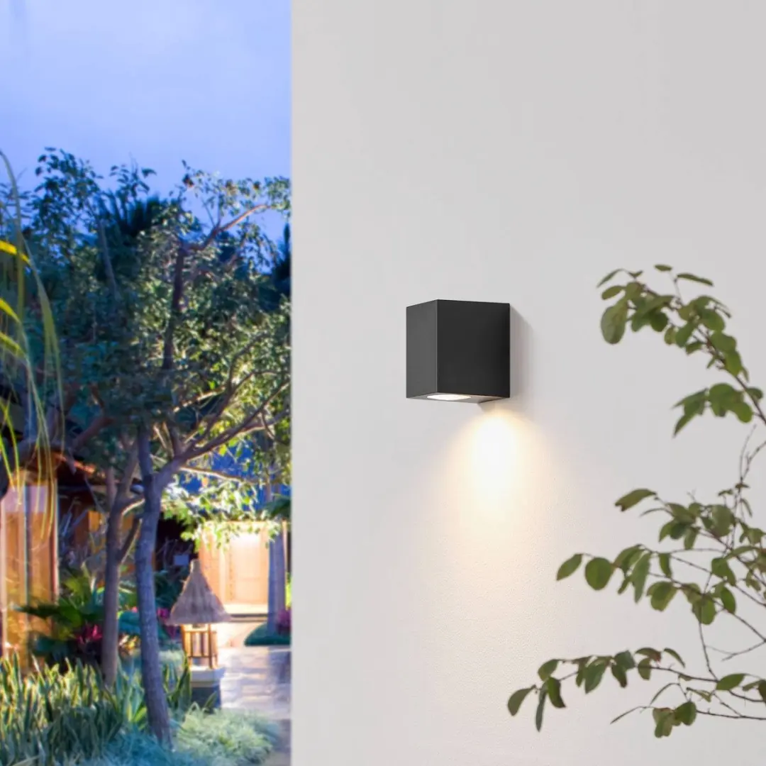 PRIOS Wandlamp Buiten 1 Licht GU10 - Zwart