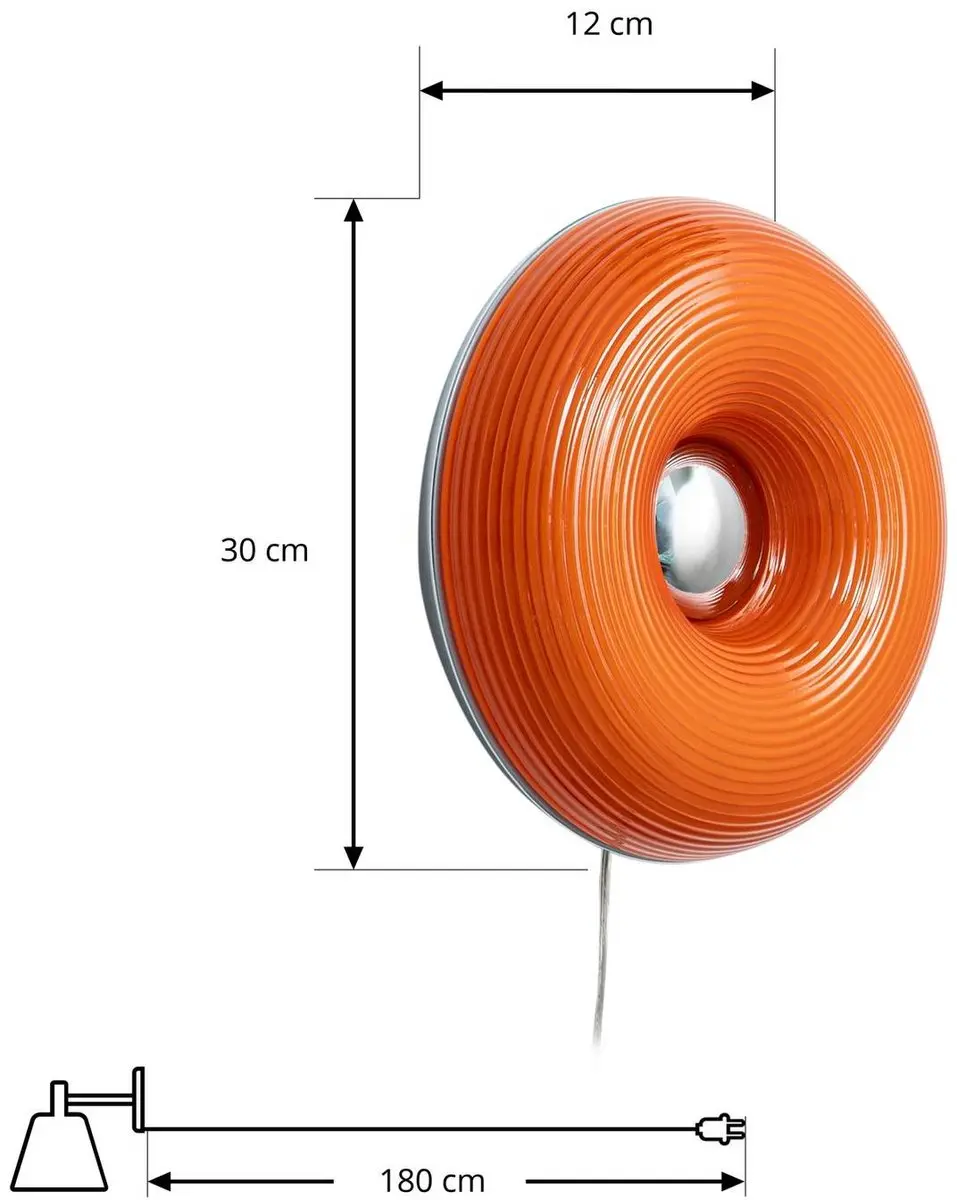 Lindby LED Wandlamp 1 Licht 2100K - Ø30cm - Oranje/Chroom