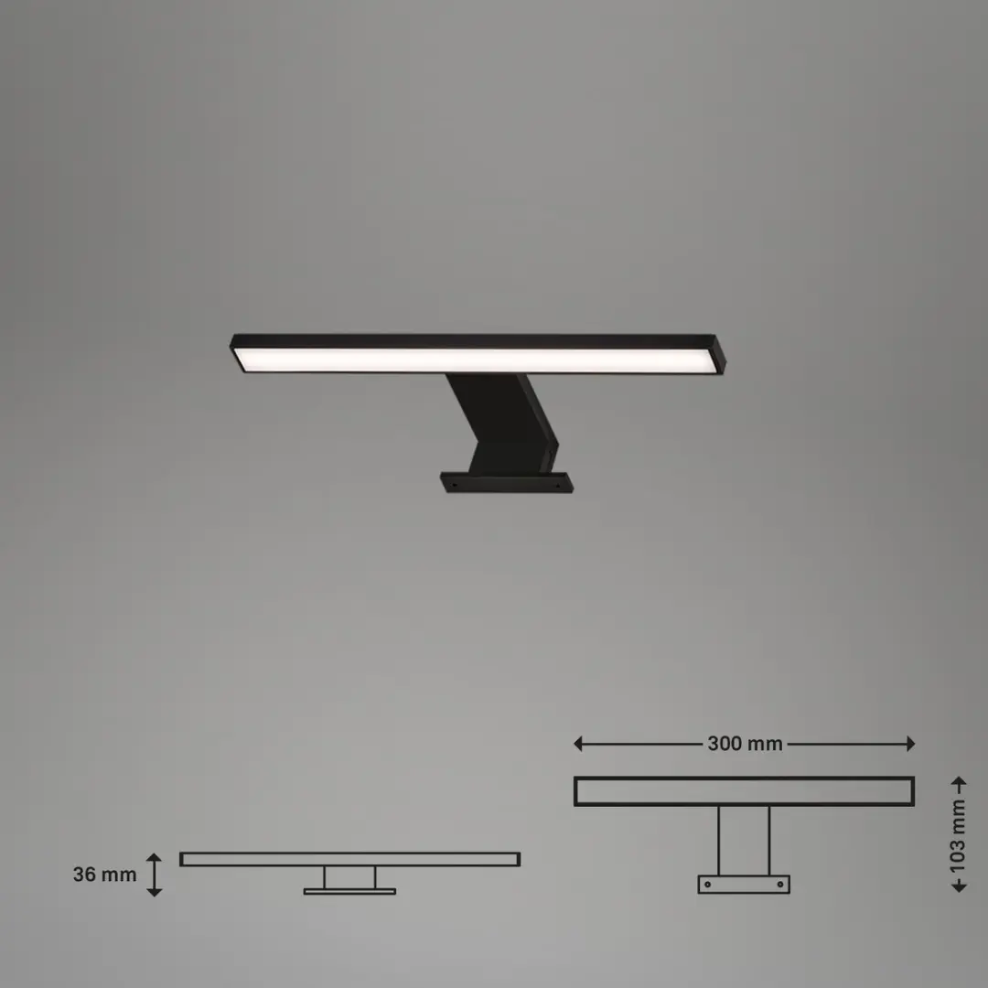 Briloner Dun LED Spiegellamp 5W - 500lm - Zwart