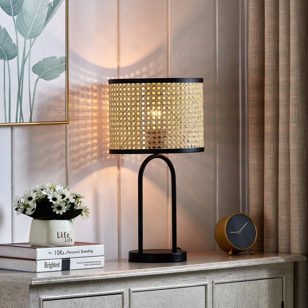 Lindby Rotan Tafellamp - 1 Lichtpunt - Ø26cm