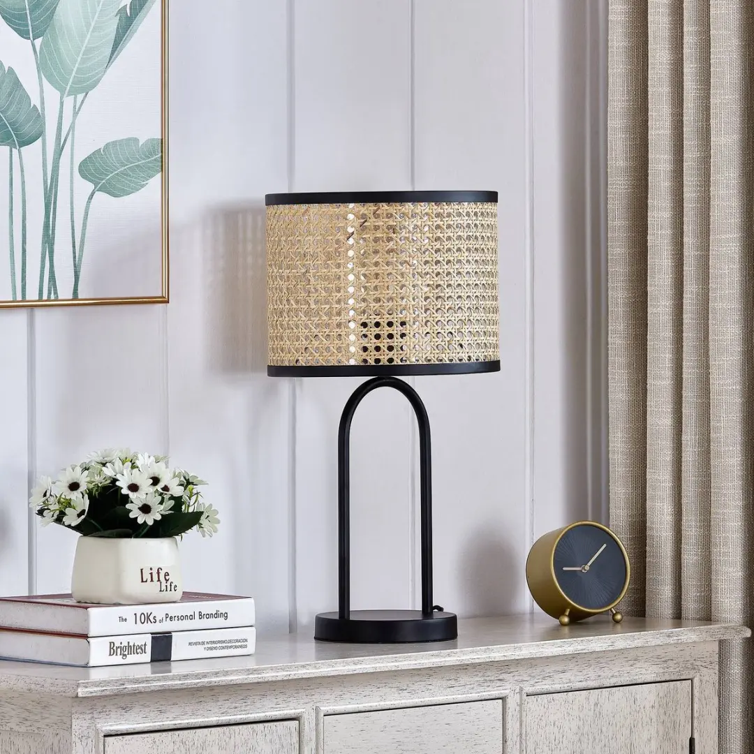 Lindby Rotan Tafellamp - 1 Lichtpunt - Ø26cm
