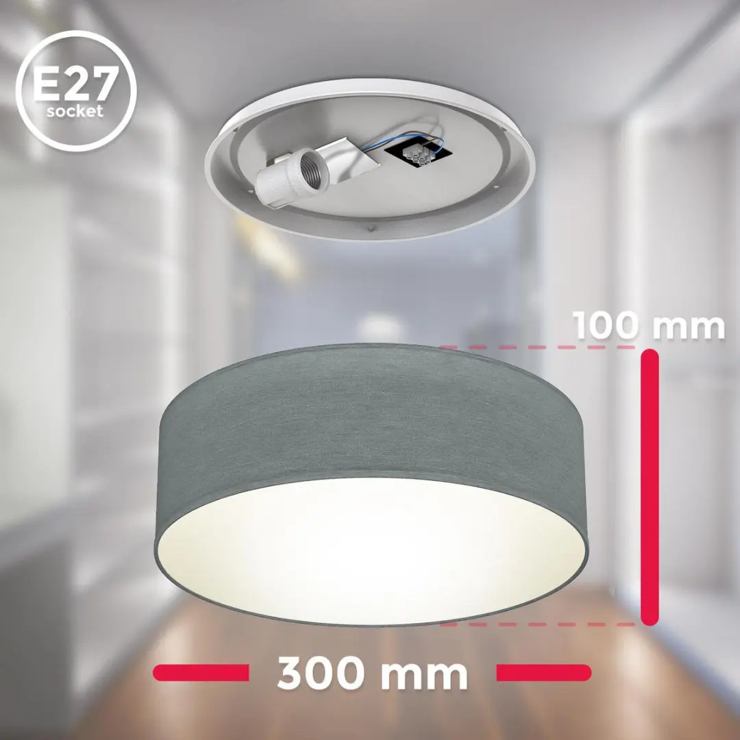 Briloner Plafondlamp Ø30cm - Grijs