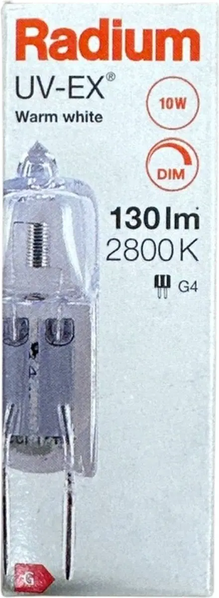 Radium Halogeen Insteeklamp G4 10W 12V - 130lm
