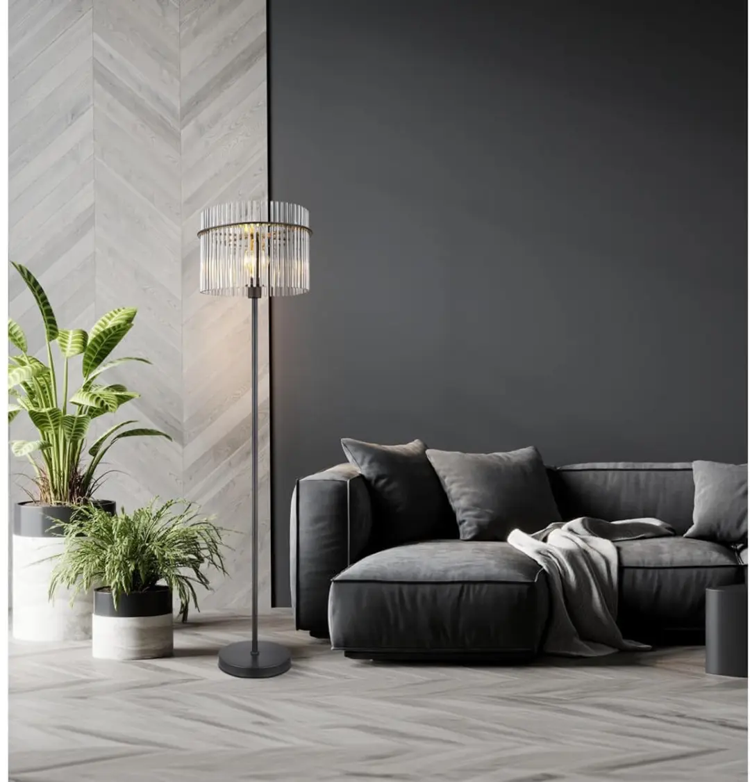 Globo Gorley Vloerlamp - Zwart - Ø38cm - E27