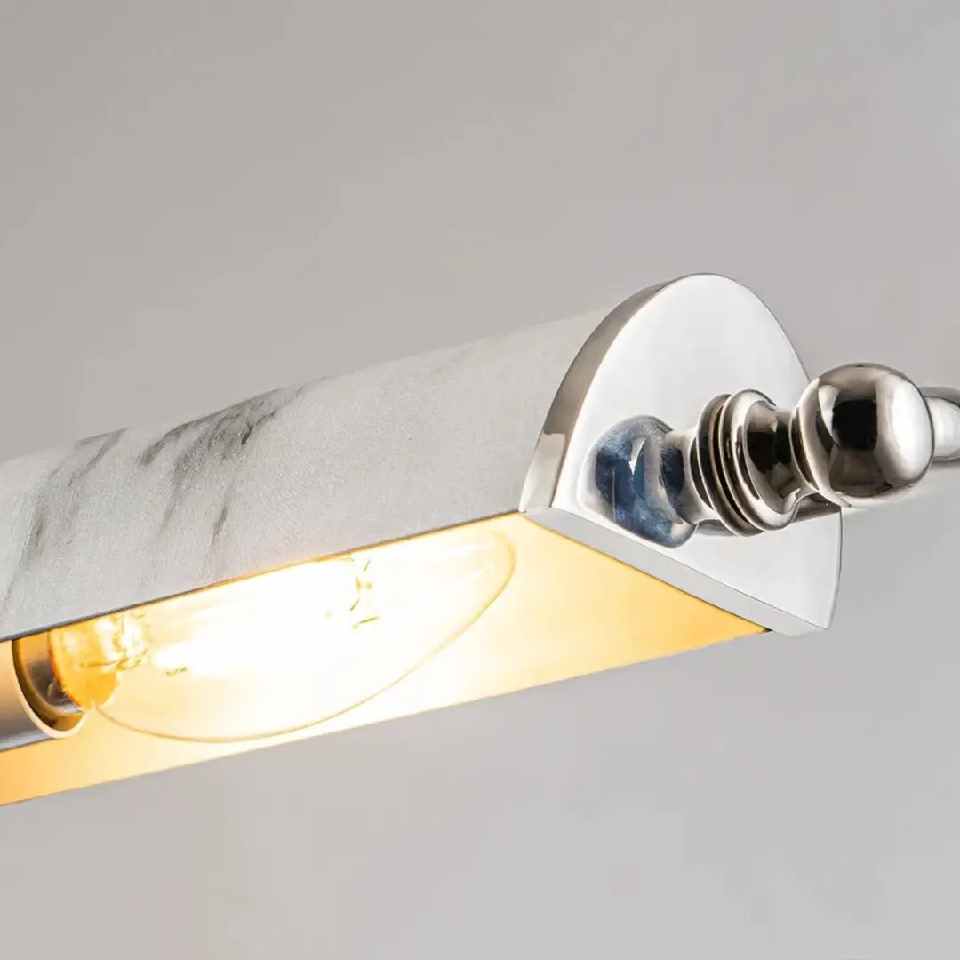 Elstead Winchfield – Schilderijlamp 4 × E14 – Nikkel/marmerlook - afbeelding 6 van 6
