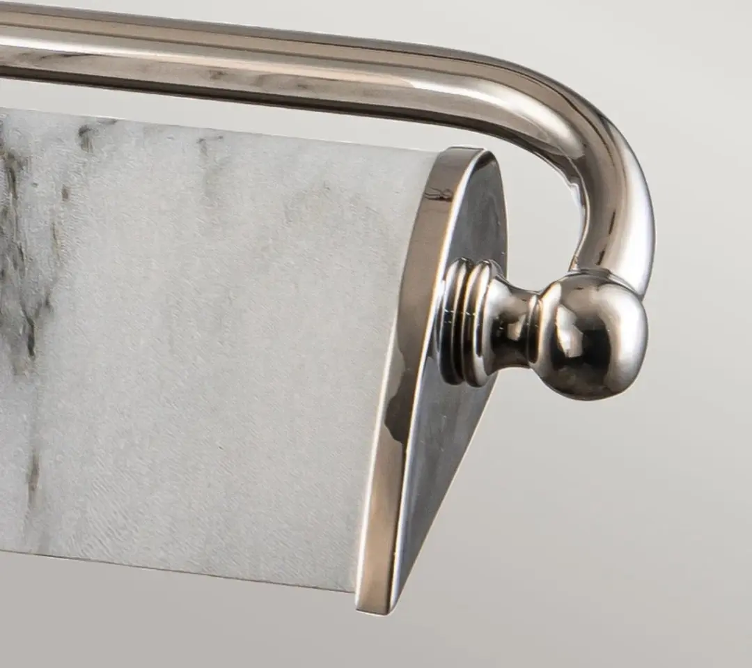 Elstead Winchfield LED Schilderijverlichting - 4x E14 40W - Dimbaar - Polished Nickel & White Marble