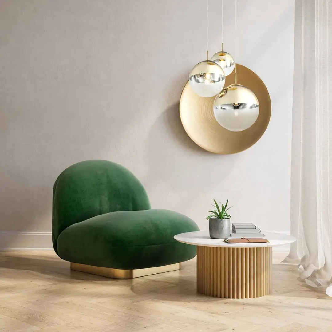 Globo Varus Hanglamp Goud Ø51cm - 3 Lichtpunten