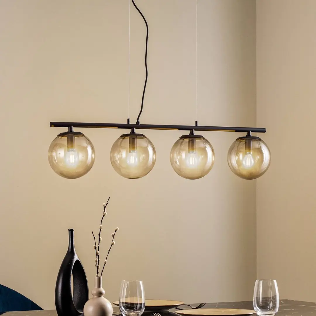Lucande Hanglamp 4-Lichts E14 Rookgrijs/Zwart