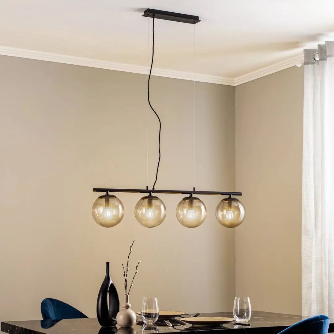 Lucande Hanglamp 4-Lichts E14 Rookgrijs/Zwart